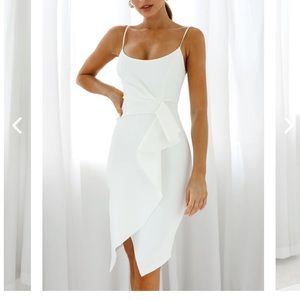 TESLA CAMI STRAP ASYMMETRICAL KNEE LENGTH DRESS